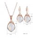 SET641 - Rose Gold Drop Gemstone Necklace Set